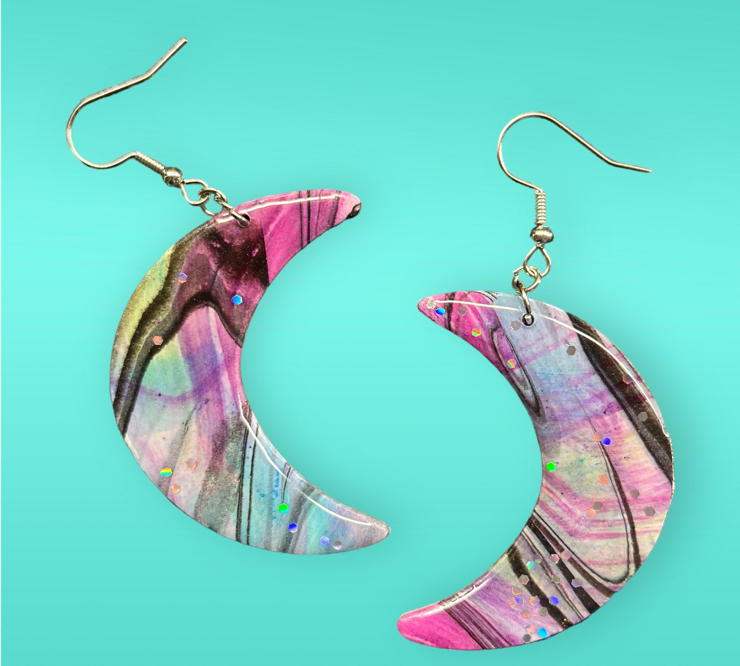 Swirly Moon Earrings - Beautiful Disaster