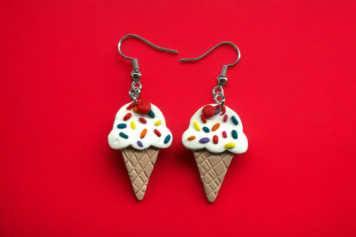Rainbow Sprinkles Ice Cream Earrings