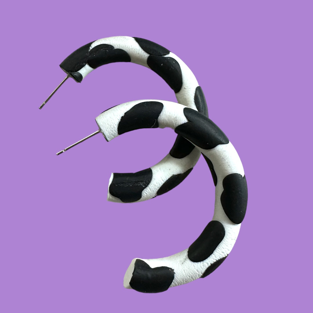 Cow Print Hoop Earrings