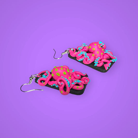 Octopi Earrings Pink