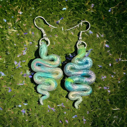 Rainbow Boa Snake Earrings