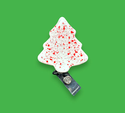 Christmas tree Glitter Badge Reel