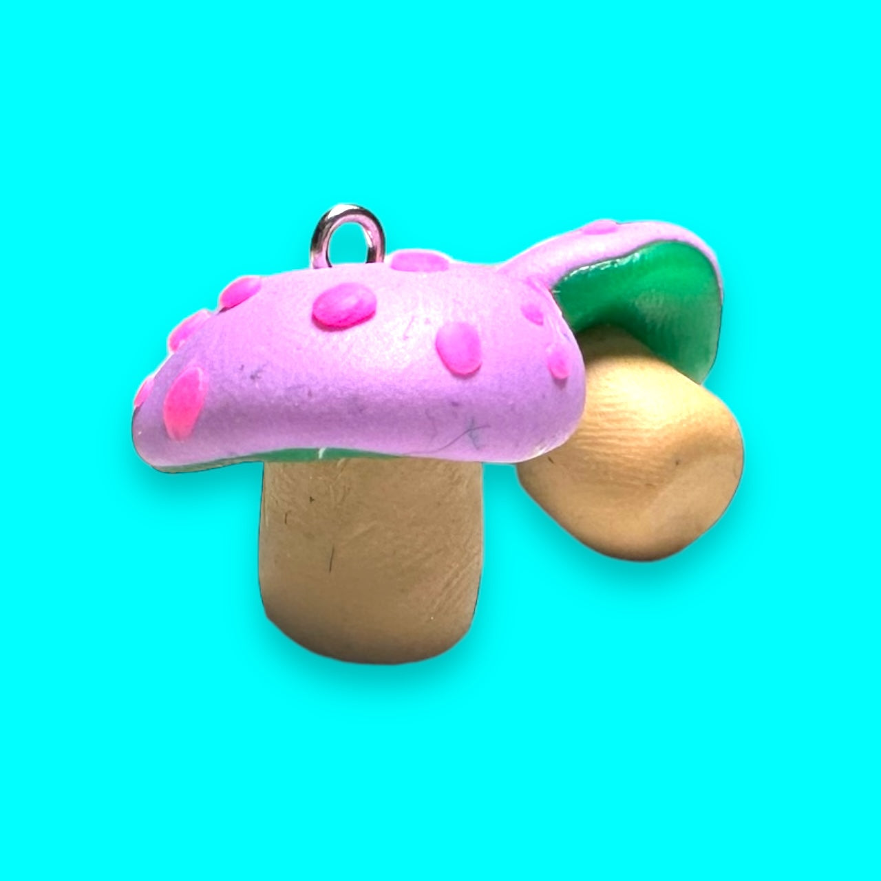 Pink Peril Mushroom Earrings