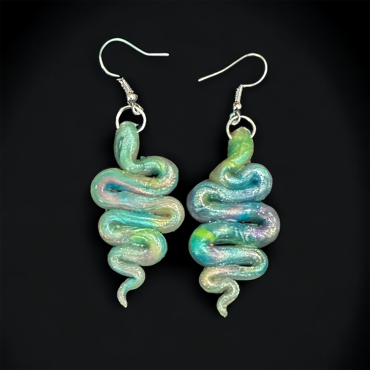 Rainbow Boa Snake Earrings