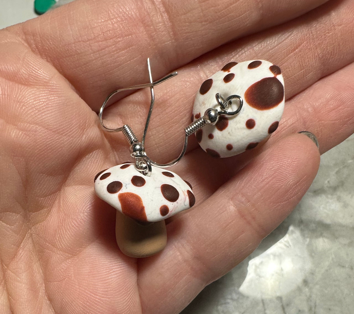 Bleeding Tooth Fungus, Blood Cap Mushroom Earrings