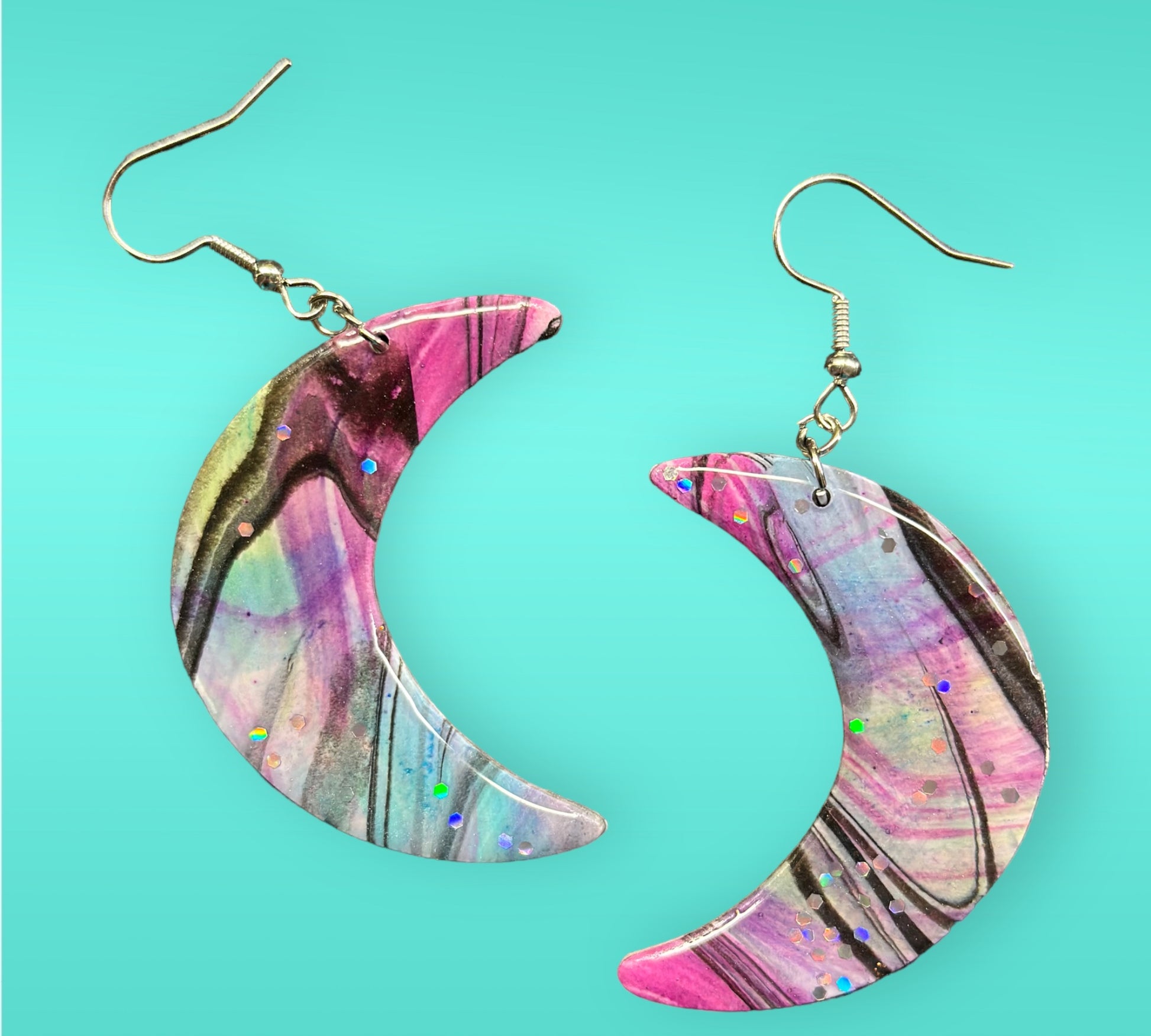 Swirly Moon Earrings - Beautiful Disaster 