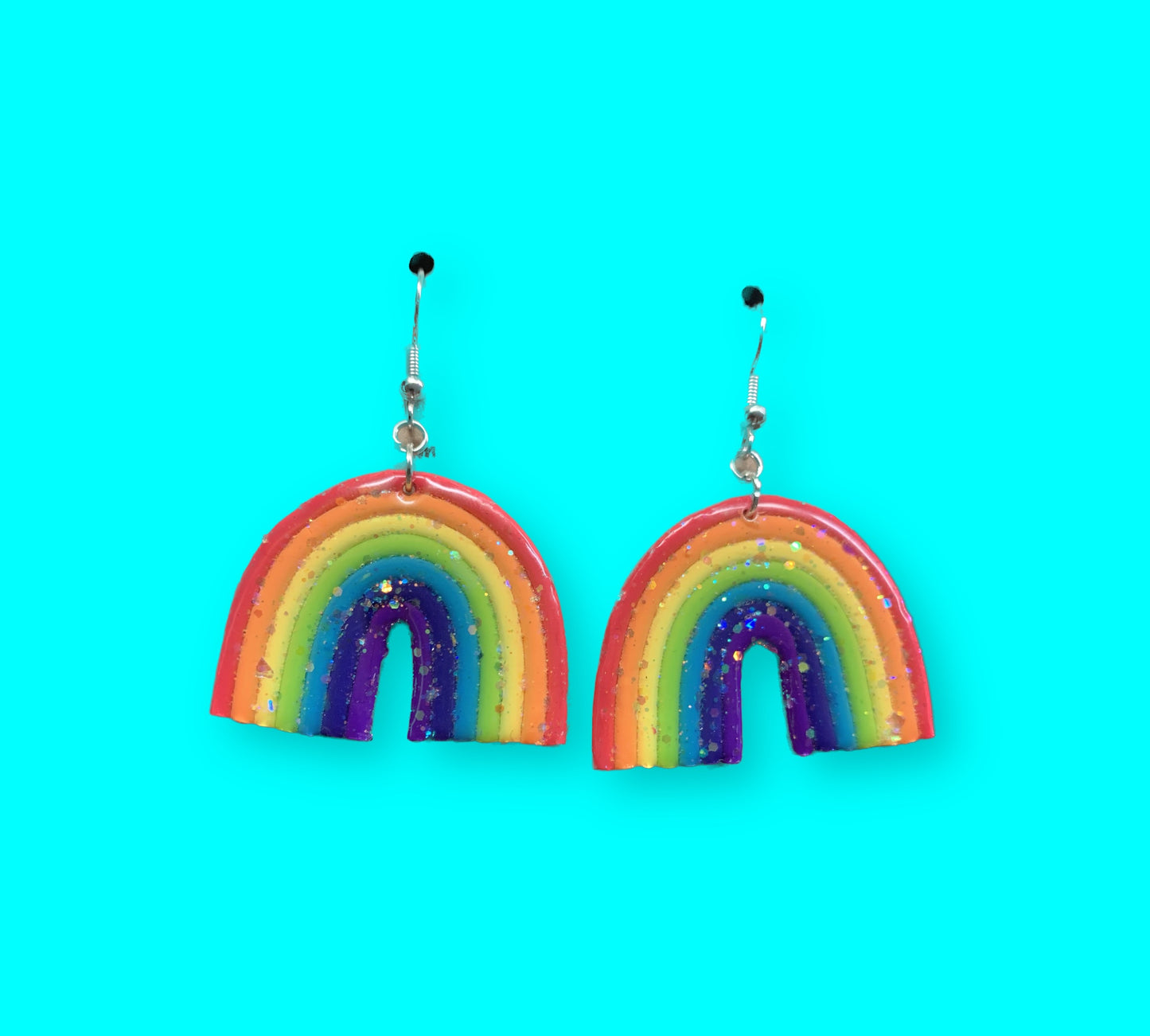 Glittery Rainbow Earrings - Beautiful Disaster 