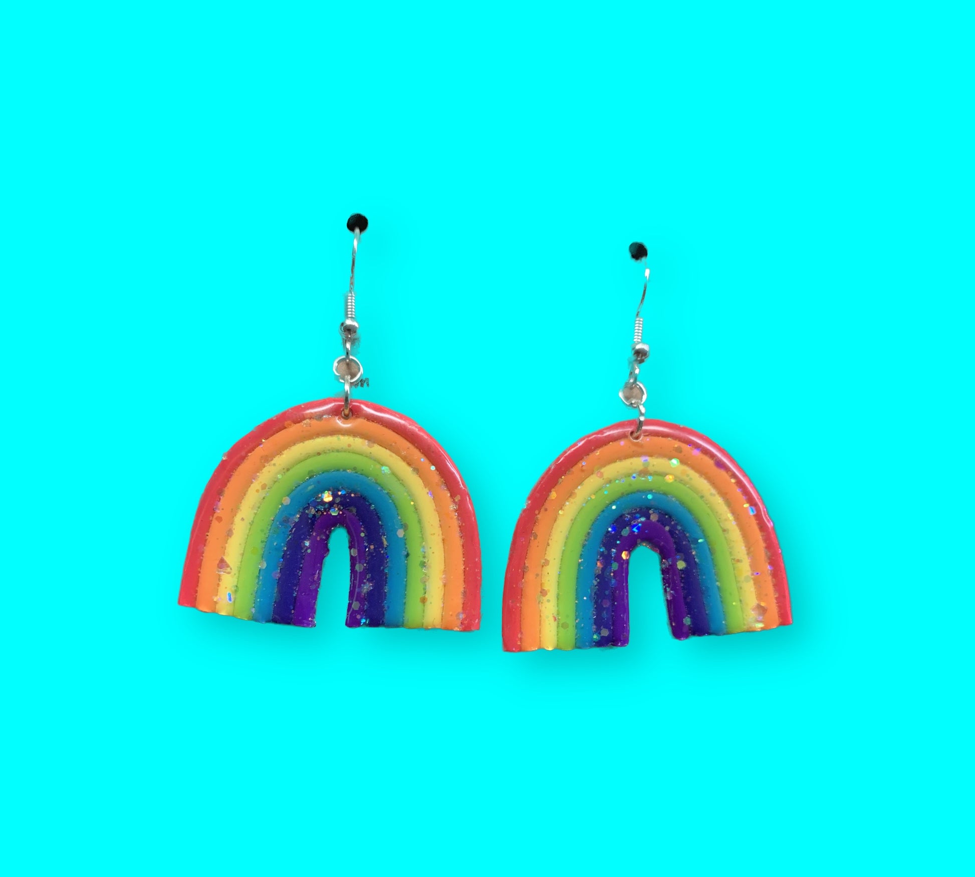 Glittery Rainbow Earrings - Beautiful Disaster 