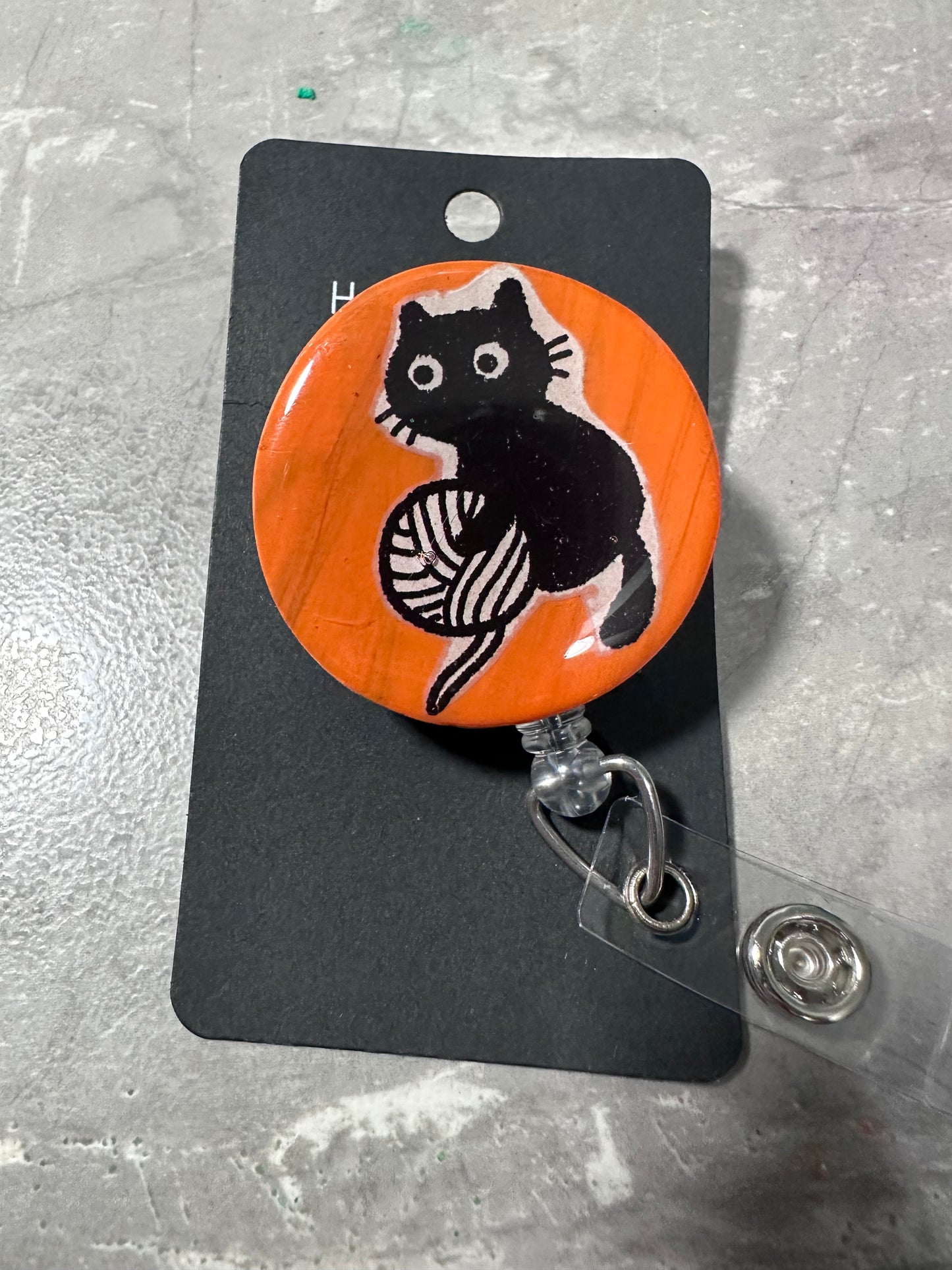 Black Cat Badge Reel