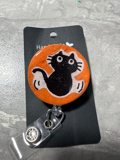 Black Cat Badge Reel