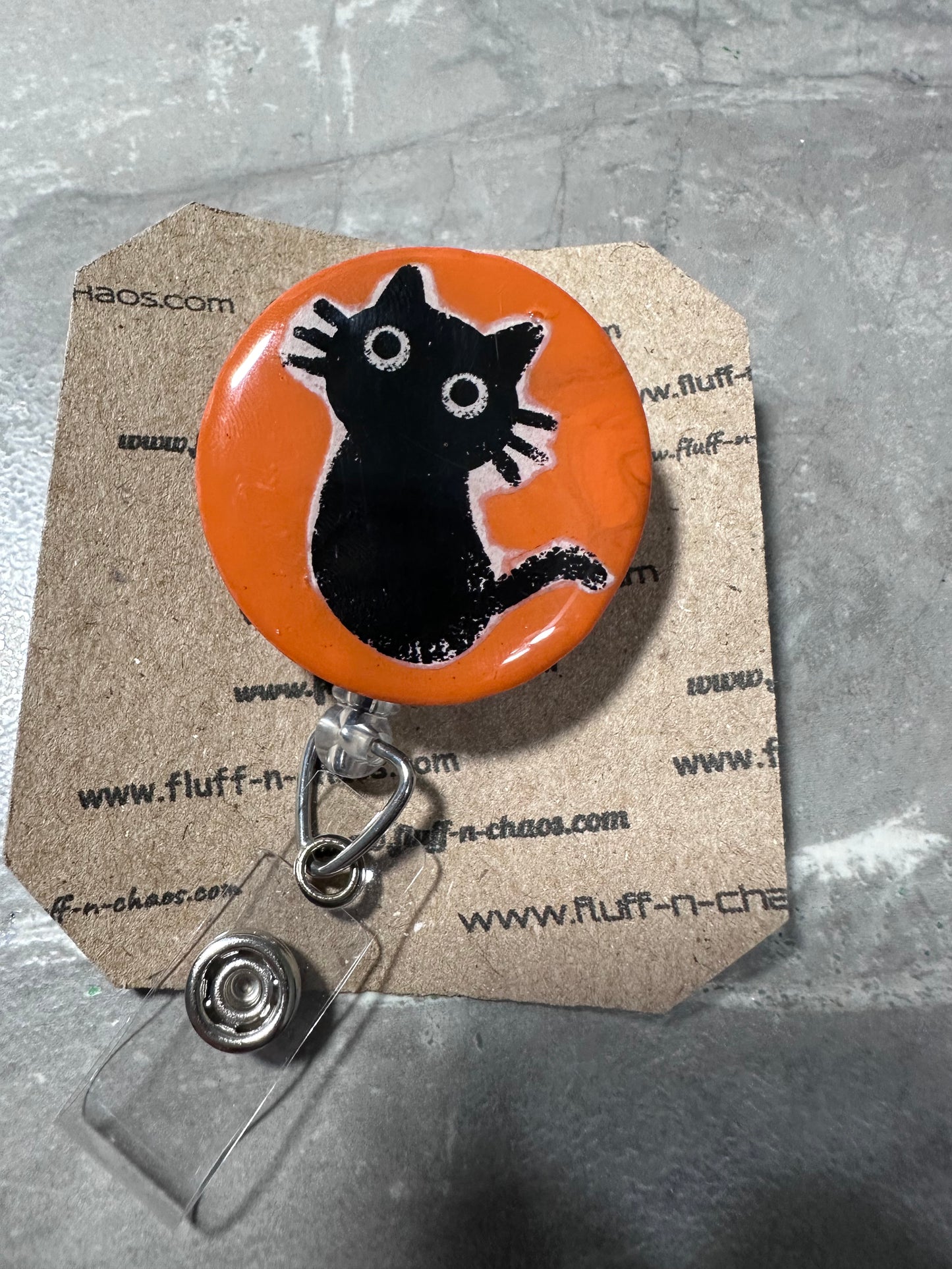 Black Cat Badge Reel