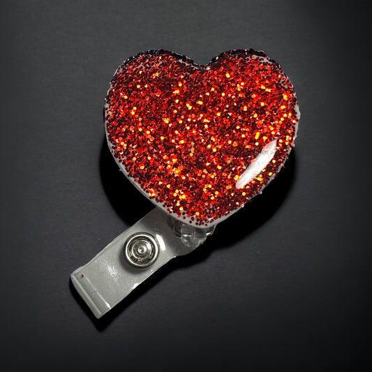 Glittery Heart Badge Reel