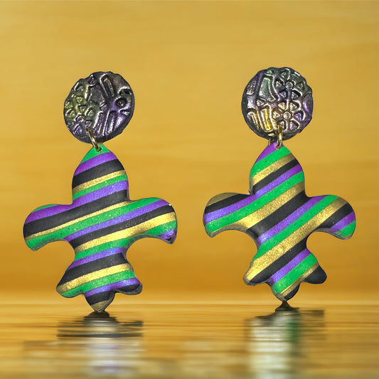 Mardi Gras Stud Earrings