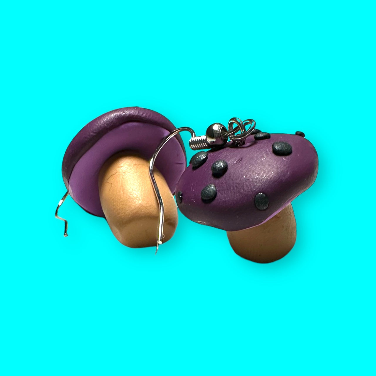 Midnight Madness Mushroom earrings