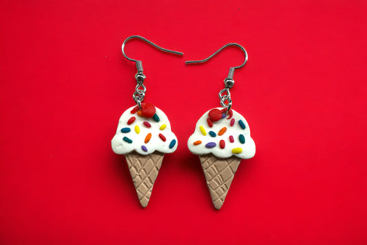 Rainbow Sprinkles Ice Cream Earrings