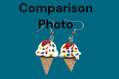 Rainbow Sprinkles Ice Cream Earrings