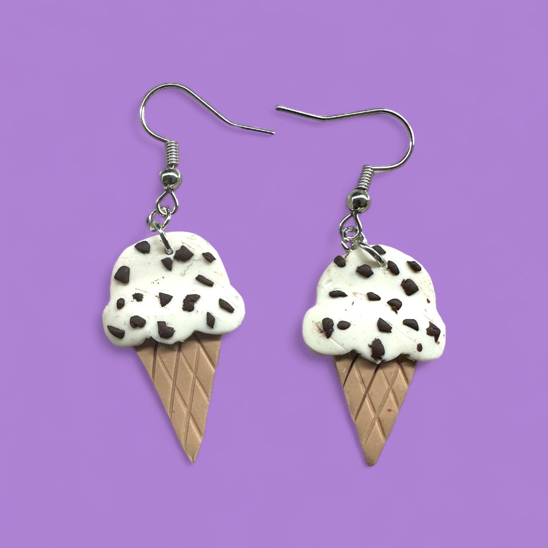 Chocolate Chip Ice Cream Earrings