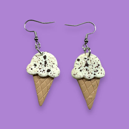 Cookies and Cream Ice Cream Earrings