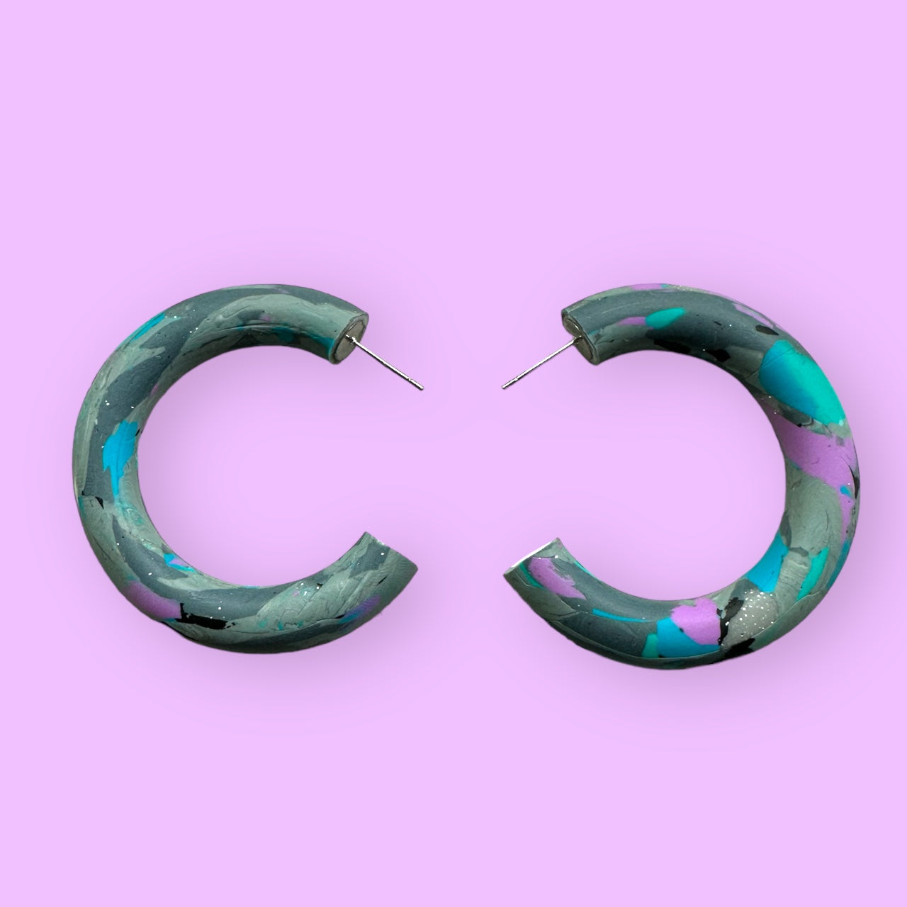 Gray, Purple, and Blue Hoops