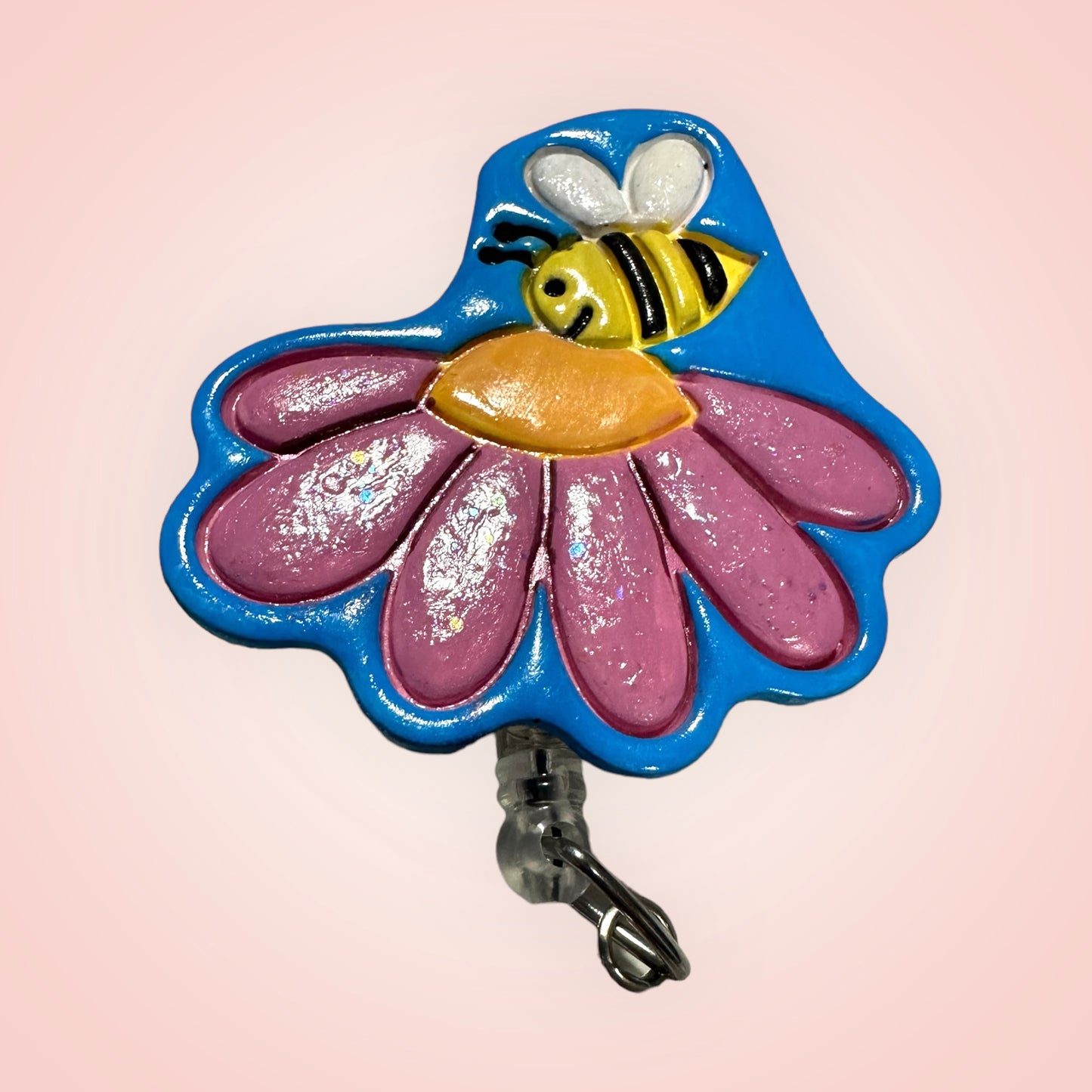 Bee and Flower Badge Reel