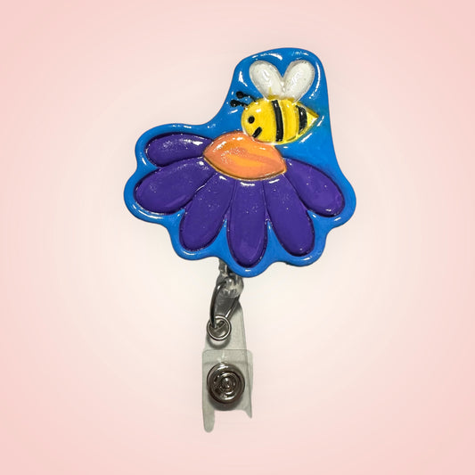 Bee and Flower Badge Reel