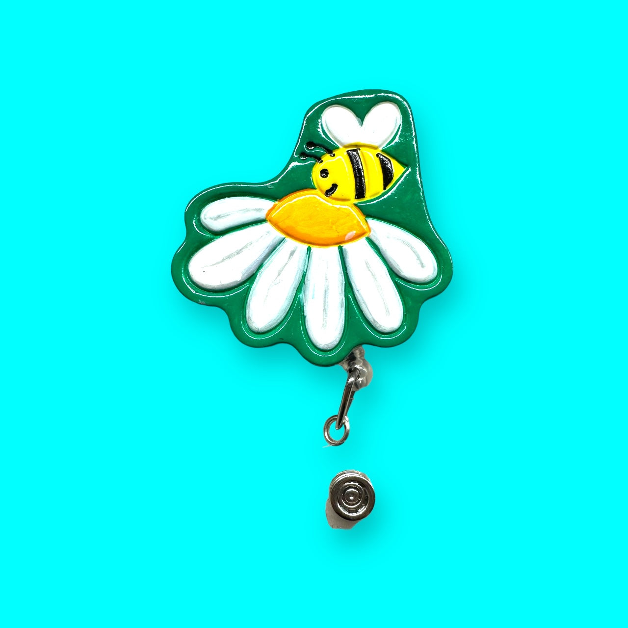 Bee and Flower Badge Reel