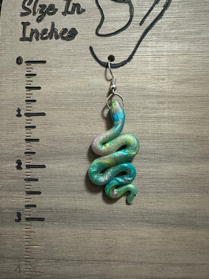 Rainbow Boa Snake Earrings