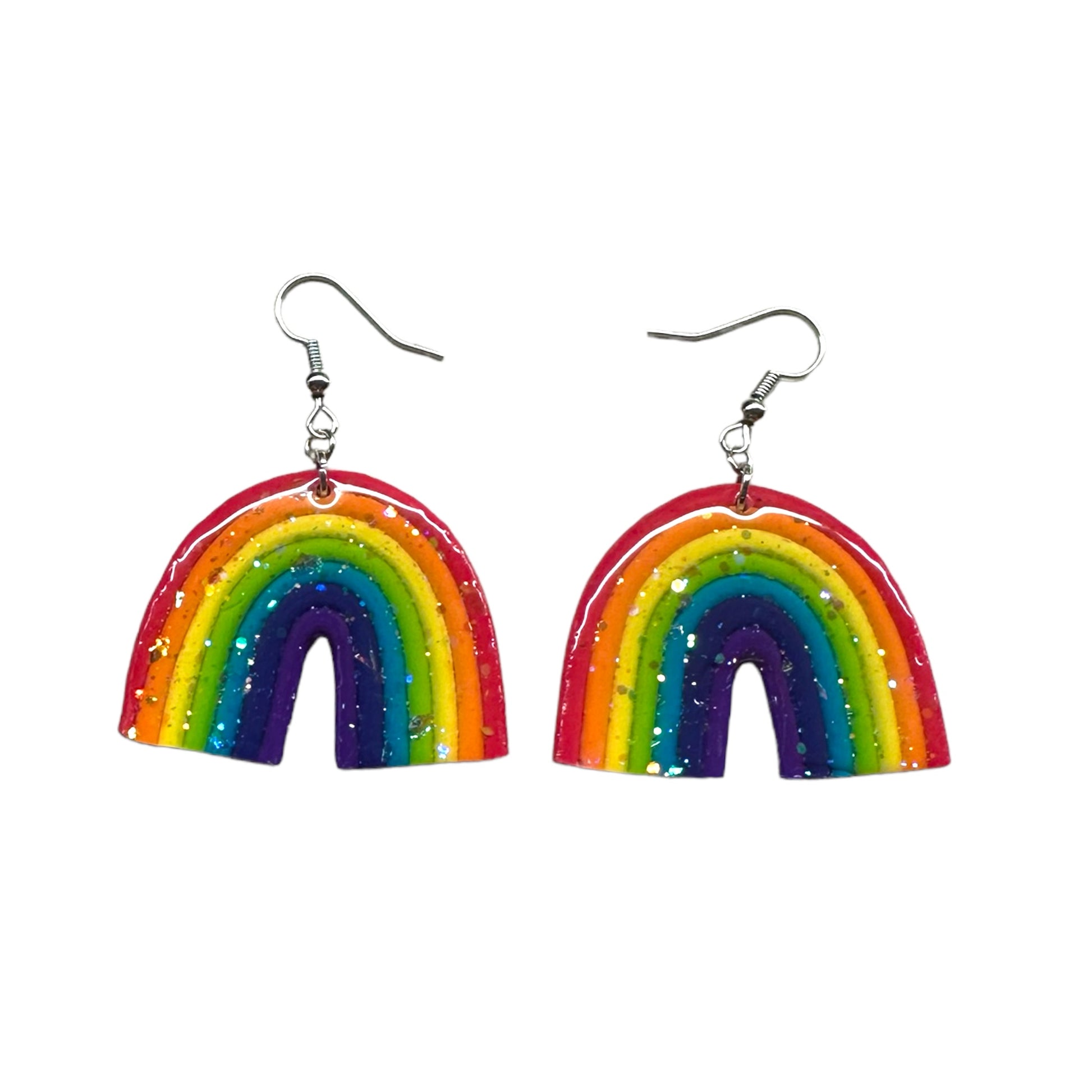 Glittery Rainbow Earrings - Beautiful Disaster 