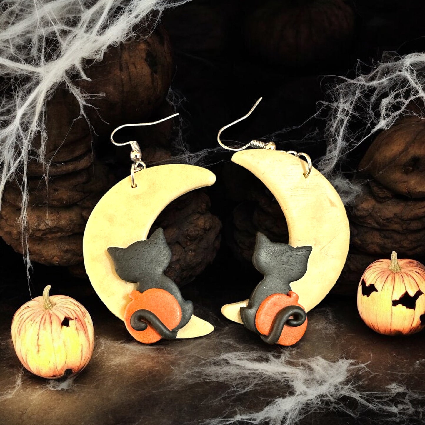 Halloween Kitty Earrings