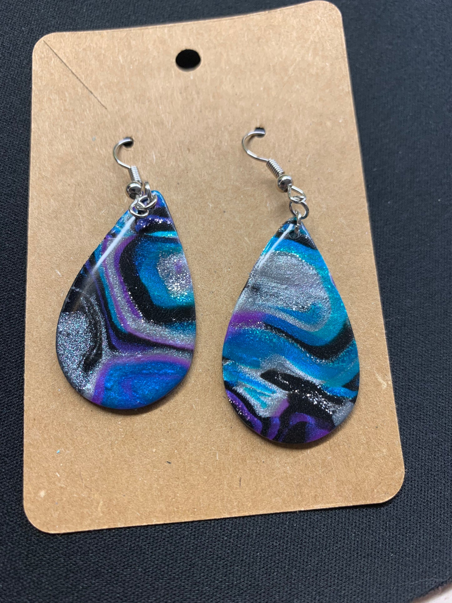 Tear shaped Faux Geode Earrings - Beautiful Disaster 